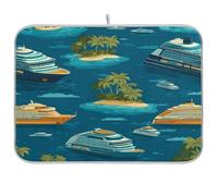 Kcldeci Dish Drying Mat for Kitchen Counter, Luxury Cruise Ships Absorbent Dish Drainer Dish Drying Pad for Countertops,Sinks,Draining Racks 18x24in