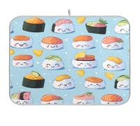 Kcldeci Dish Drying Mat for Kitchen Counter,Sushi Roll Sashimi Absorbent Dish Drainer Dish Drying Pad for Countertops,Sinks,Draining Racks 16x18in