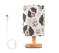 Kcldeci Dog Paws Bernese Mountain Dog Bedside Table Lamp for Bedroom Farmhouse Nightstand Desk Lamp for Living Room Dorm Office Study
