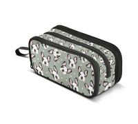 Kcldeci Dog Puppies French Bulldog Pencil Case Large Capacity Pencil Pouch Pen Bag for Office School Teen Girl Boy Men Women Adult