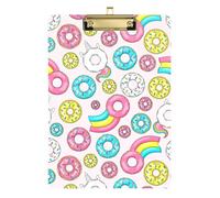 Kcldeci Donut Unicorn Acrylic Clipboards Standard A4 Letter Size Clip Board for Classroom School and Office Use for Kids Student Teacher Silver 12x9in