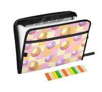 Kcldeci Expanding File Folder,13 Pockets Accordion File Organizer, 8090s Disco Ball on Pink A4 Letter Size Paper Document Receipt Organizer Accordian Filing Folder