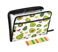 Kcldeci Expanding File Folder,13 Pockets Accordion File Organizer, Avocado Hearts A4 Letter Size Paper Document Receipt Organizer Accordian Filing Folder
