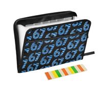 Kcldeci Expanding File Folder,13 Pockets Accordion File Organizer, Blue Tiger Print 67 A4 Letter Size Paper Document Receipt Organizer Accordian Filing Folder