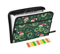Kcldeci Expanding File Folder,13 Pockets Accordion File Organizer, Christmas Snakes A4 Letter Size Paper Document Receipt Organizer Accordian Filing Folder
