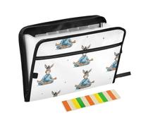 Kcldeci Expanding File Folder,13 Pockets Accordion File Organizer, Donkey Doing Yoga A4 Letter Size Paper Document Receipt Organizer Accordian Filing Folder