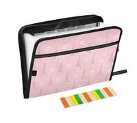 Kcldeci Expanding File Folder,13 Pockets Accordion File Organizer, Eiffel Tower and Heart A4 Letter Size Paper Document Receipt Organizer Accordian Filing Folder