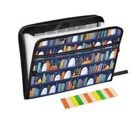 Kcldeci Expanding File Folder,13 Pockets Accordion File Organizer, Ghosts on Bookshelves1 A4 Letter Size Paper Document Receipt Organizer Accordian Filing Folder