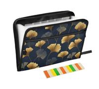 Kcldeci Expanding File Folder,13 Pockets Accordion File Organizer, Gingko Leaf Blue A4 Letter Size Paper Document Receipt Organizer Accordian Filing Folder