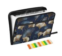 Kcldeci Expanding File Folder,13 Pockets Accordion File Organizer, Gingko Leaf Blue A4 Letter Size Paper Document Receipt Organizer Accordian Filing Folder