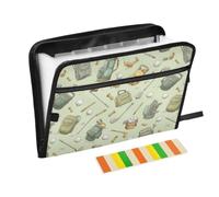Kcldeci Expanding File Folder,13 Pockets Accordion File Organizer, Golf Themed Objects A4 Letter Size Paper Document Receipt Organizer Accordian Filing Folder