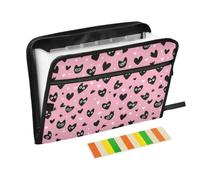 Kcldeci Expanding File Folder,13 Pockets Accordion File Organizer, Hearts and Eyes A4 Letter Size Paper Document Receipt Organizer Accordian Filing Folder