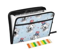 Kcldeci Expanding File Folder,13 Pockets Accordion File Organizer, Labrador Uncle Sam Hat A4 Letter Size Paper Document Receipt Organizer Accordian Filing Folder
