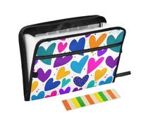 Kcldeci Expanding File Folder,13 Pockets Accordion File Organizer, Magic Love Hearts A4 Letter Size Paper Document Receipt Organizer Accordian Filing Folder