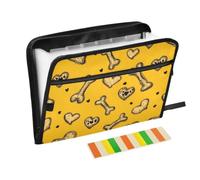 Kcldeci Expanding File Folder,13 Pockets Accordion File Organizer, Paw Heart Bone1 A4 Letter Size Paper Document Receipt Organizer Accordian Filing Folder