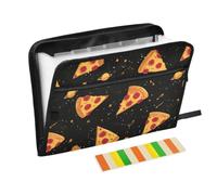 Kcldeci Expanding File Folder,13 Pockets Accordion File Organizer, Pizza Slices Planetson A4 Letter Size Paper Document Receipt Organizer Accordian Filing Folder