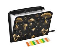Kcldeci Expanding File Folder,13 Pockets Accordion File Organizer, Shining Mushroom A4 Letter Size Paper Document Receipt Organizer Accordian Filing Folder