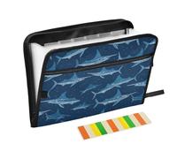 Kcldeci Expanding File Folder,13 Pockets Accordion File Organizer, Swordfish Shark A4 Letter Size Paper Document Receipt Organizer Accordian Filing Folder