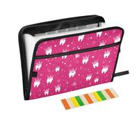 Kcldeci Expanding File Folder,13 Pockets Accordion File Organizer, Tooth Fairy Crown Magic A4 Letter Size Paper Document Receipt Organizer Accordian Filing Folder