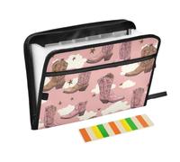 Kcldeci Expanding File Folder,13 Pockets Accordion File Organizer, Western Cowboy Boots1 A4 Letter Size Paper Document Receipt Organizer Accordian Filing Folder