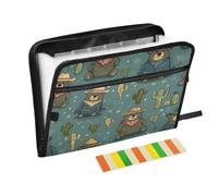 Kcldeci Expanding File Folder,13 Pockets Accordion File Organizer, Western Funny Bear A4 Letter Size Paper Document Receipt Organizer Accordian Filing Folder
