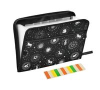 Kcldeci Expanding File Folder,13 Pockets Accordion File Organizer, Zodiac Signs and Star A4 Letter Size Paper Document Receipt Organizer Accordian Filing Folder