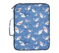 Kcldeci Expanding File Folder Organizer with 3-Ring Binder Angry Sharks 500 Sheet Portable Binder Bag for School Office Travel