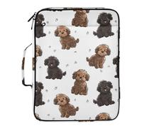 Kcldeci Expanding File Folder Organizer with 3-Ring Binder Brown Cavapoo Dogs 500 Sheet Portable Binder Bag for School Office Travel
