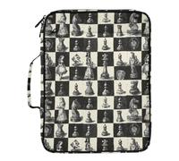 Kcldeci Expanding File Folder Organizer with 3-Ring Binder Chess Board 500 Sheet Portable Binder Bag for School Office Travel