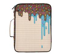Kcldeci Expanding File Folder Organizer with 3-Ring Binder Chocolate Blue Ice Cream 500 Sheet Portable Binder Bag for School Office Travel