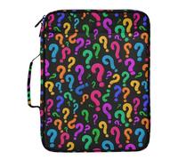 Kcldeci Expanding File Folder Organizer with 3-Ring Binder Colorful Question Mark 500 Sheet Portable Binder Bag for School Office Travel