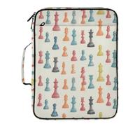 Kcldeci Expanding File Folder Organizer with 3-Ring Binder Colorfull Chess 500 Sheet Portable Binder Bag for School Office Travel