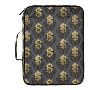 Kcldeci Expanding File Folder Organizer with 3-Ring Binder Damask Gold Dollar 500 Sheet Portable Binder Bag for School Office Travel