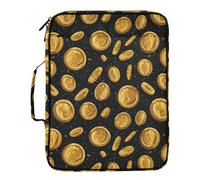 Kcldeci Expanding File Folder Organizer with 3-Ring Binder Gold Coin with Dollar 500 Sheet Portable Binder Bag for School Office Travel