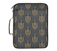 Kcldeci Expanding File Folder Organizer with 3-Ring Binder Gold Dollar Sign 500 Sheet Portable Binder Bag for School Office Travel