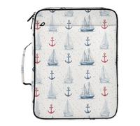 Kcldeci Expanding File Folder Organizer with 3-Ring Binder Sailing Boat Anchor 500 Sheet Portable Binder Bag for School Office Travel