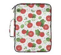 Kcldeci Expanding File Folder Organizer with 3-Ring Binder Salad Tomato Cucumber 500 Sheet Portable Binder Bag for School Office Travel