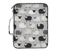 Kcldeci Expanding File Folder Organizer with 3-Ring Binder Sheep in Winter 500 Sheet Portable Binder Bag for School Office Travel