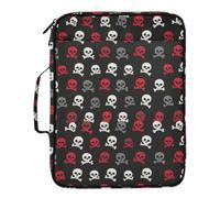 Kcldeci Expanding File Folder Organizer with 3-Ring Binder Skulls and Bones 500 Sheet Portable Binder Bag for School Office Travel