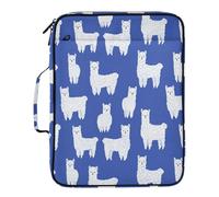 Kcldeci Expanding File Folder Organizer with 3-Ring Binder White Alpaca Blue 500 Sheet Portable Binder Bag for School Office Travel