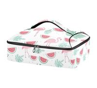 Kcldeci Flamingo Watermelon Insulated Thermal Food Carrier Insulated Casserole Carrier for Hot or Cold Food, Insulated Tote Bag for Potluck Cookouts Parties Picnic,Lasagna Lugger