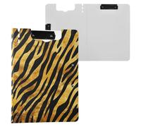 Kcldeci Foldable Clipboards,Black Gold Tiger Leopard A4 Office Clipboard Folder Binder Clipboard with Pen Holder, File Cover Work Folder Clipboards