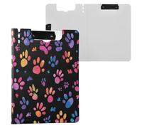Kcldeci Foldable Clipboards,Colorful Cat Paw Prints A4 Office Clipboard Folder Binder Clipboard with Pen Holder, File Cover Work Folder Clipboards