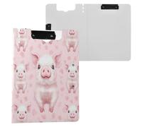 Kcldeci Foldable Clipboards,Cute Pig Pink A4 Office Clipboard Folder Binder Clipboard with Pen Holder, File Cover Work Folder Clipboards