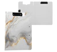 Kcldeci Foldable Clipboards,Marble Texture Gold A4 Office Clipboard Folder Binder Clipboard with Pen Holder, File Cover Work Folder Clipboards