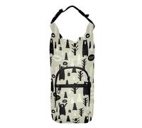 Kcldeci Forest and Bears and Trees Birds Insulated Water Bottle Carrier Bag, Sling Bag Sleeve Pouch Holder with Strap for Travelling, Hiking, Camping
