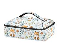 Kcldeci Forest Animals Fox Insulated Thermal Food Carrier Insulated Casserole Carrier for Hot or Cold Food, Insulated Tote Bag for Potluck Cookouts Parties Picnic,Lasagna Lugger
