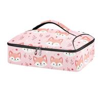 Kcldeci Fox Faces and Leaves Insulated Thermal Food Carrier Insulated Casserole Carrier for Hot or Cold Food, Insulated Tote Bag for Potluck Cookouts Parties Picnic,Lasagna Lugger