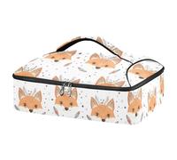 Kcldeci Fox Pattern Insulated Thermal Food Carrier Insulated Casserole Carrier for Hot or Cold Food, Insulated Tote Bag for Potluck Cookouts Parties Picnic,Lasagna Lugger