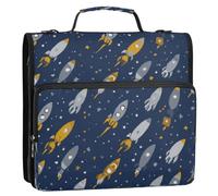 Kcldeci Gray Cartoon Twilight 3 Ring 2 Inch Zipper Binder,500 Sheet Organizer Binder Bag with Shoulder Strap Expanding Files for School and Office